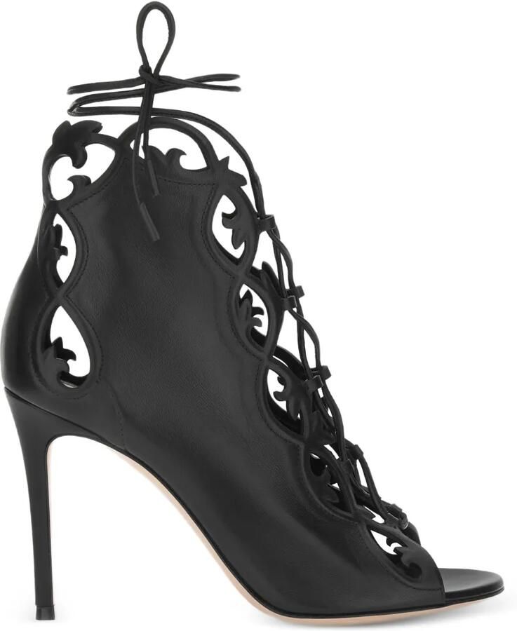 Gianvito Rossi Veterenkellaarzen met uitgesneden details Zwart
