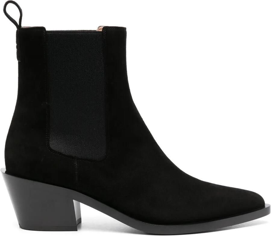 Gianvito Rossi Wylie 45 mm suède laarzen Zwart