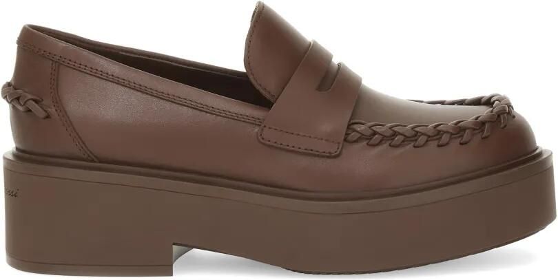 Gianvito Rossi Yuna loafers met gevlochten detail Bruin