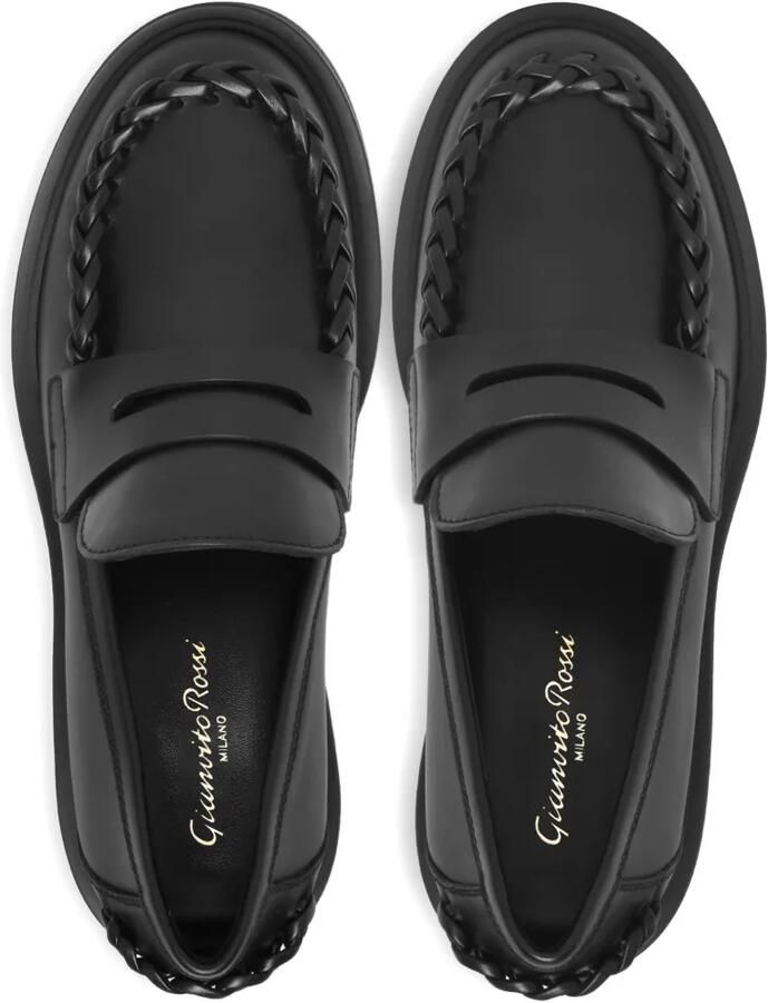 Gianvito Rossi Yuna loafers met gevlochten detail Zwart - Foto 2