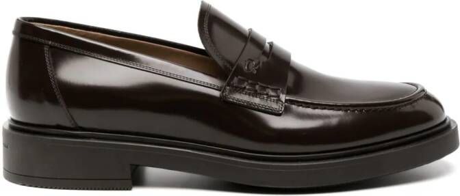 Gianvito Rossi Harris loafers met logo-reliëf Bruin