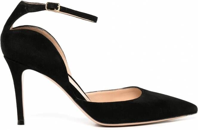 Gianvito Rossi Hayette 85 mm suède pumps Zwart