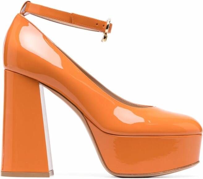 Gianvito Rossi Glanzende pumps Oranje