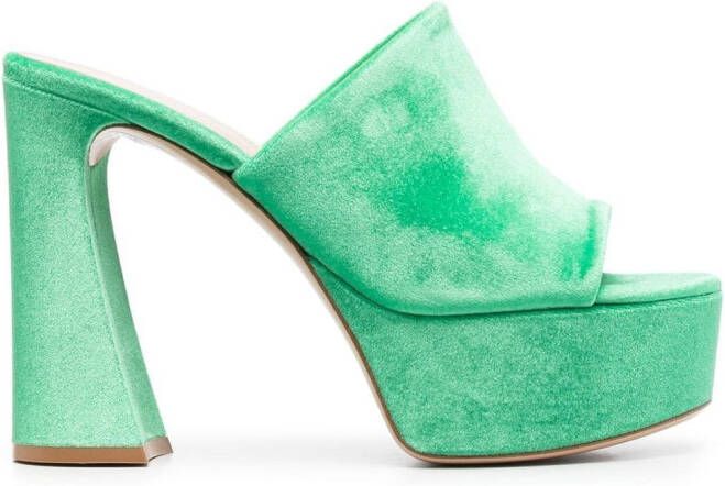 Gianvito Rossi Holly chenille muiltjes Groen