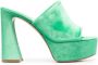 Gianvito Rossi Holly chenille muiltjes Groen - Thumbnail 1