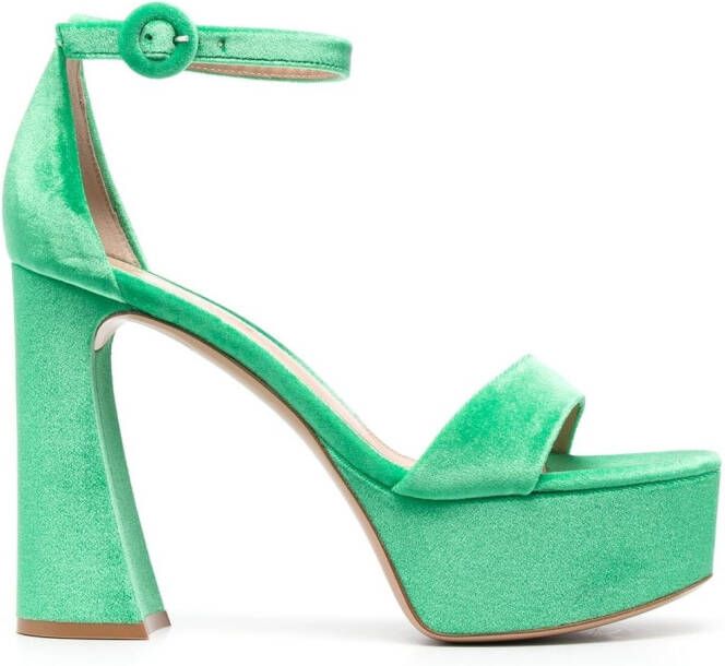 Gianvito Rossi Holly chenille sandalen Groen