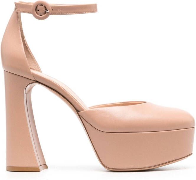 Gianvito Rossi Holly D'Orsay pumps met plateauzool Beige