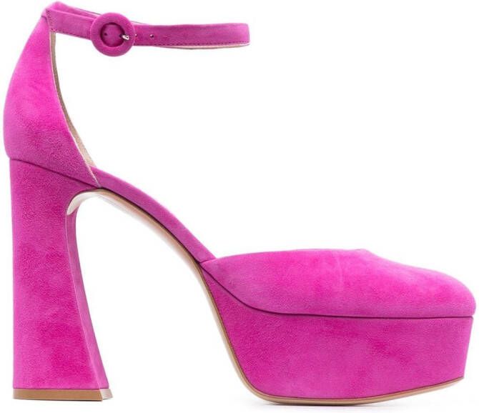 Gianvito Rossi Holly D'Orsay pumps met plateauzool Roze