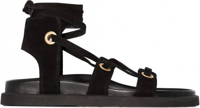 Gianvito Rossi Ibiza suède sandalen Zwart