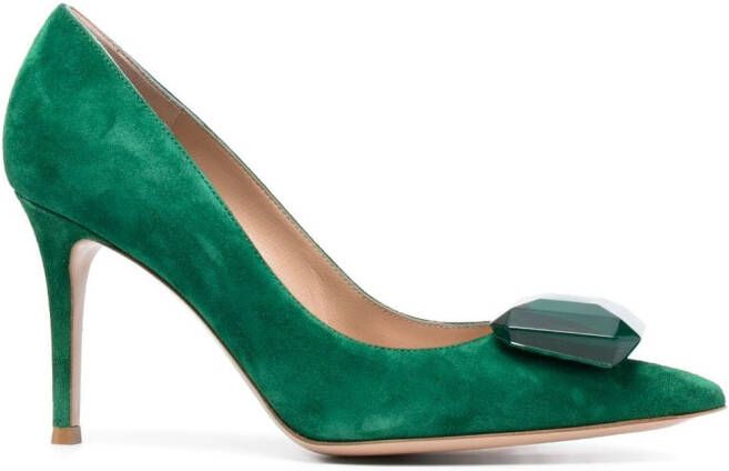 Gianvito Rossi Jaipur pumps met edelsteen Groen