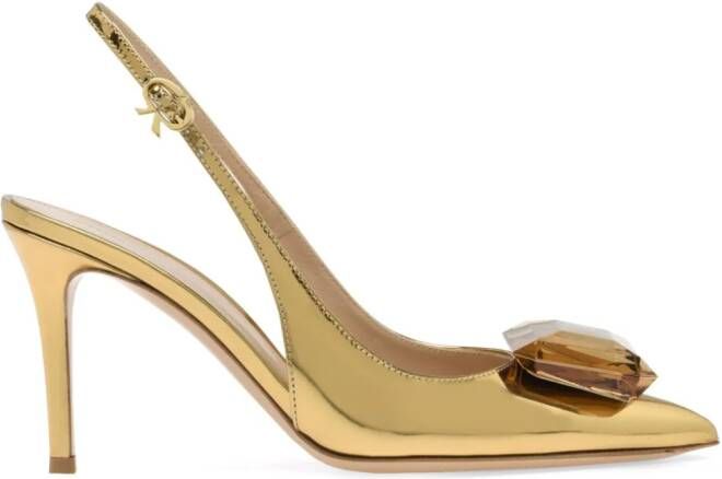 Gianvito Rossi Jaipur 90 mm slingback pumps Goud