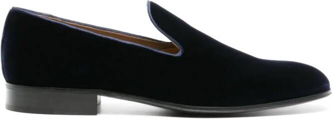 Gianvito Rossi Jean fluwelen loafers met ronde neus Blauw