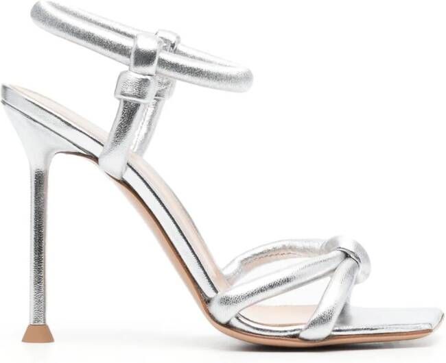 Gianvito Rossi Juno 110mm metallic sandals Grijs