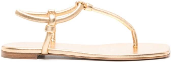 Gianvito Rossi Juno leren sandalen met bandje Goud