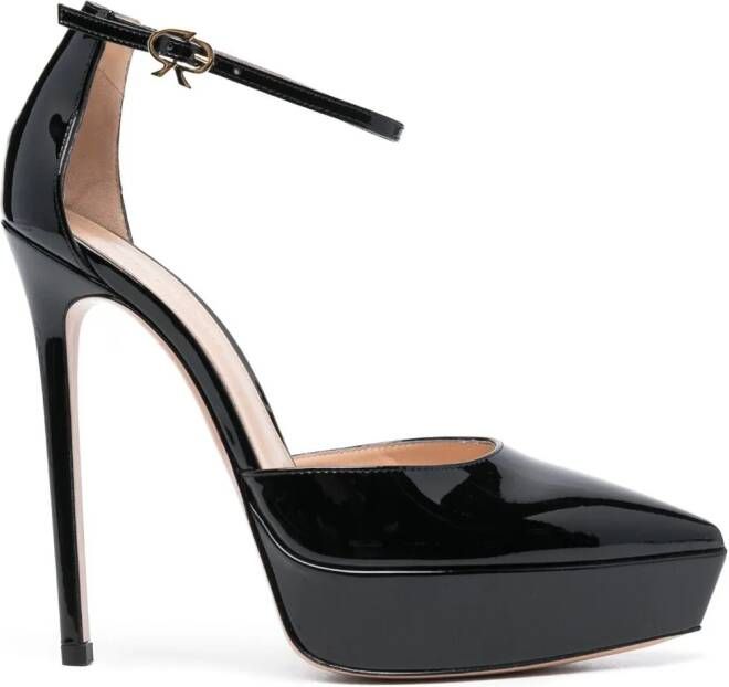 Gianvito Rossi Kasia pumps met lakleren hak Zwart