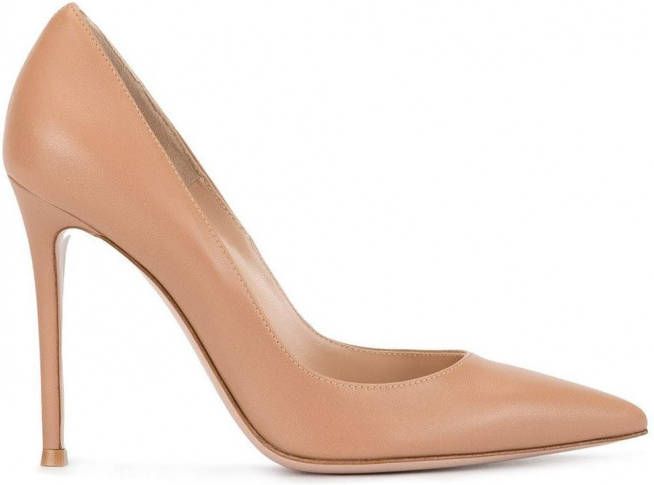 Worldwide shipping available time-limited Specials Gianvito Rossi Pumps met  lint GIANVITO ROSSI Schoenen Pumps Lage hakken Bruin Online fashion store