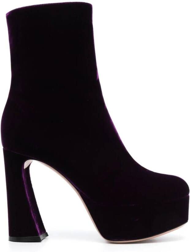 Gianvito Rossi Laarzen met blokhak Paars