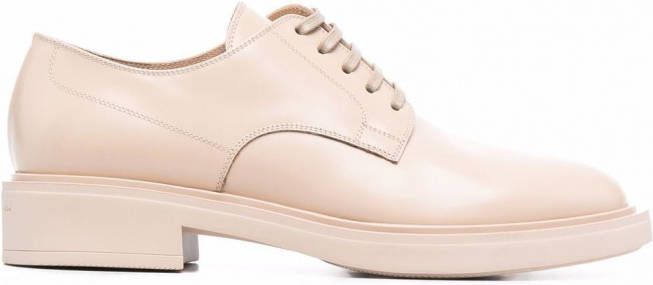 Gianvito Rossi Leren veterschoenen Beige