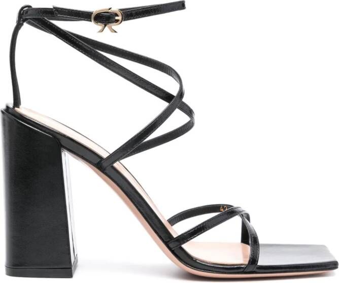 Gianvito Rossi Leren 105mm sandalen Zwart