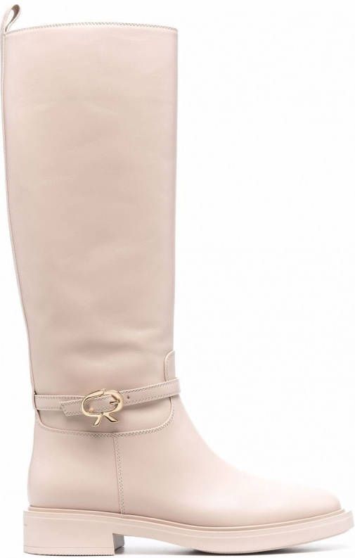 Gianvito Rossi Leren laarzen Beige