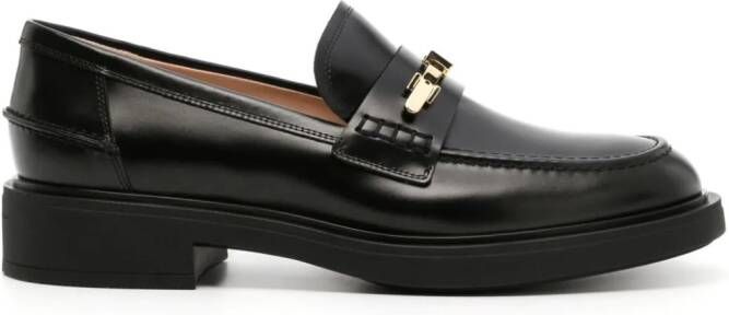 Gianvito Rossi Leren loafers met gesp Zwart