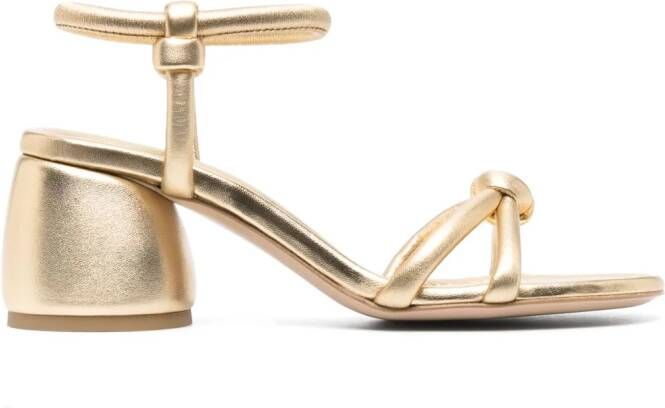 Gianvito Rossi Leren sandalen Goud