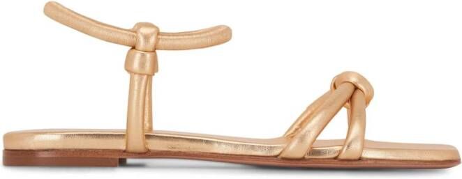 Gianvito Rossi Leren sandalen Goud