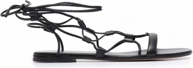 Gianvito Rossi Leren sandalen Zwart
