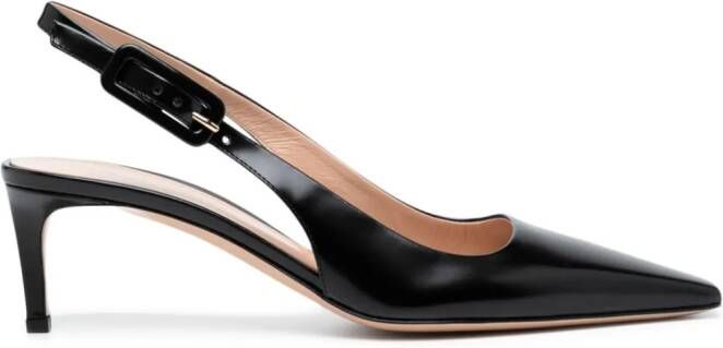 Gianvito Rossi Leren slingback pumps Zwart