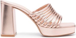 Gianvito Rossi Lido metallic muiltjes Roze