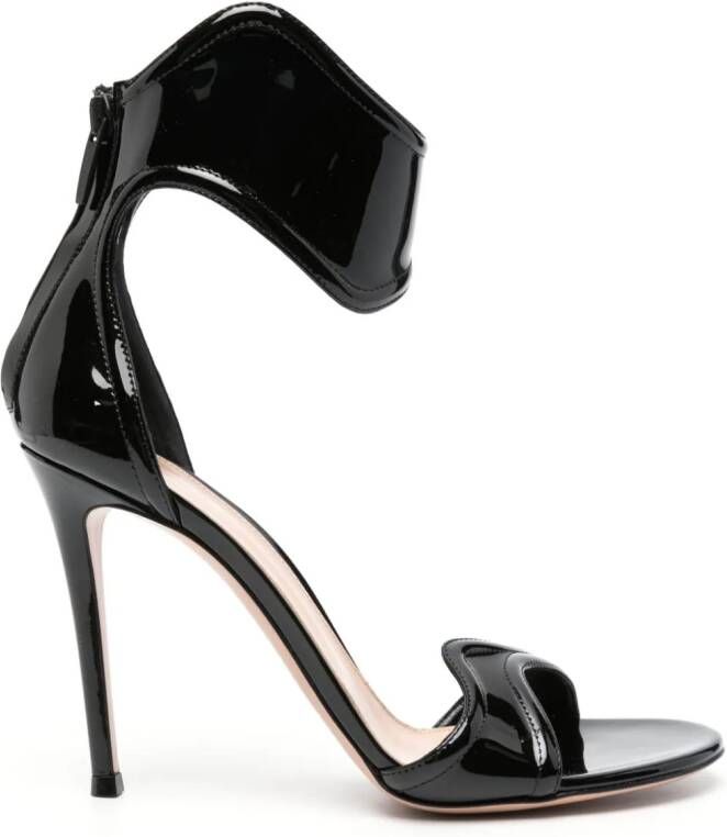 Gianvito Rossi Lucrezia 105 mm leren sandalen Zwart