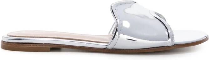 Gianvito Rossi Lucrezia lakleren sandalen Zilver