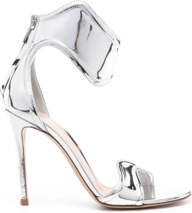 Gianvito Rossi Lucrezia leren sandalen Zilver