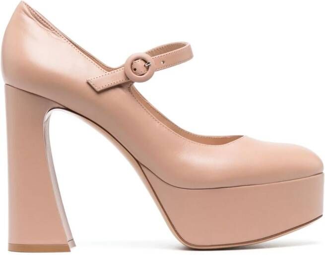 Gianvito Rossi Mary Jane pumps met plateauzool Beige