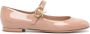 Gianvito Rossi Mary Ribbon 05 leren ballerina's Beige - Thumbnail 1