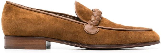 Gianvito Rossi Massimo gevlochten loafers Bruin