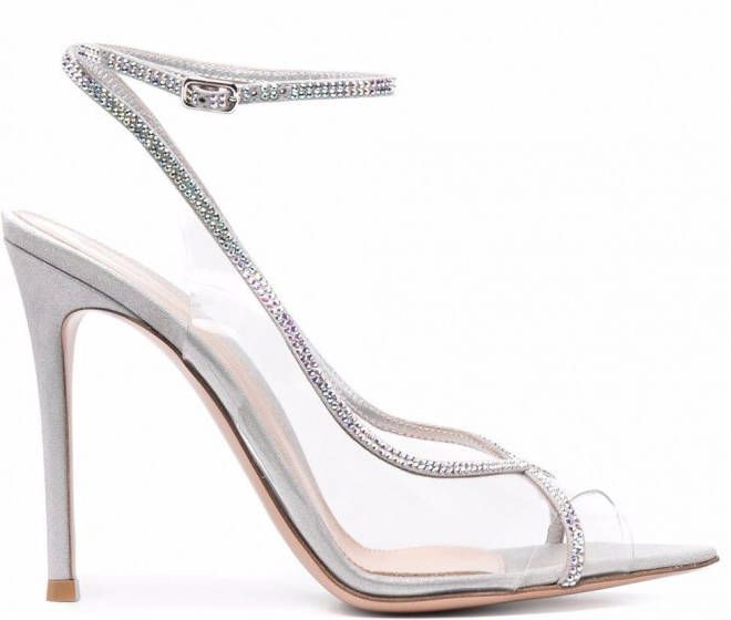 Gianvito Rossi Sandalen met metallic bandje Zilver