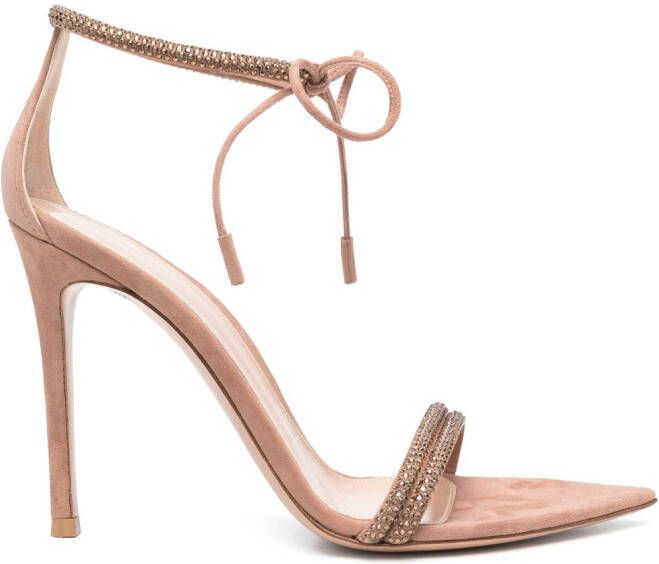 Gianvito Rossi Montecarlo suède sandalen Beige