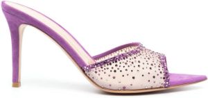 Gianvito Rossi Muiltjes verfraaid met kristallen Beige