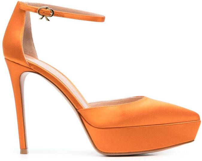 Gianvito Rossi Leren pumps Oranje