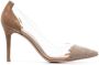 Gianvito Rossi Plexi pumps met puntige neus Beige - Thumbnail 1