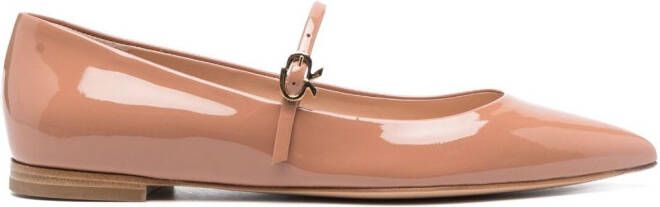 Gianvito Rossi Ballerina's met puntige neus Beige