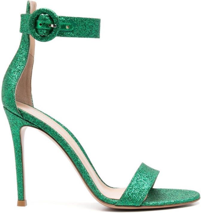 Gianvito Rossi Portofino sandalen met glitter Groen