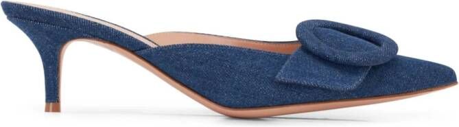 Gianvito Rossi Portofino 55mm denim muiltjes Blauw