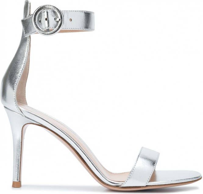 Gianvito Rossi Portofino leren sandalen Zilver