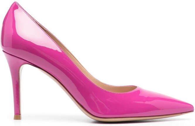 Gianvito Rossi Pumps met gelakte hak Roze