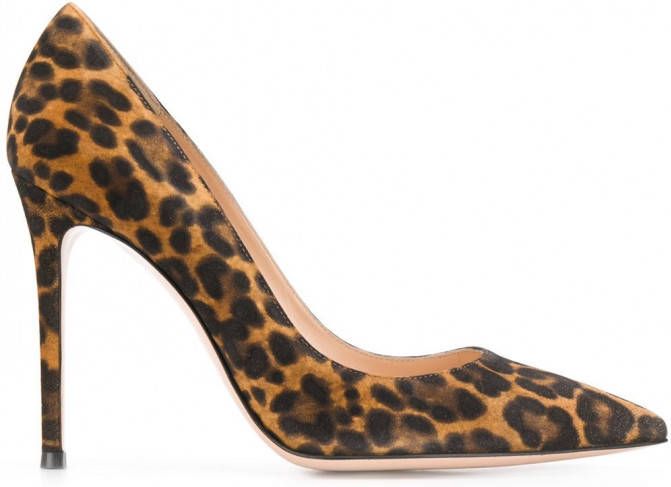 Gianvito Rossi Pumps met luipaardprint Bruin
