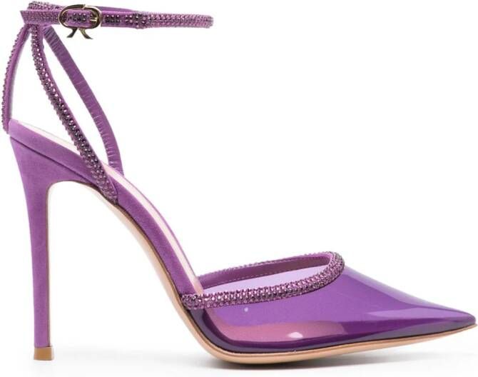 Gianvito Rossi Pumps verfraaid met kristallen Paars