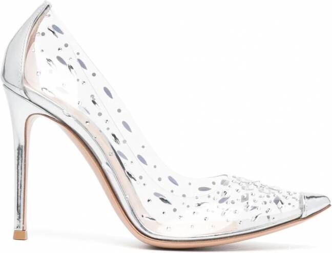 Gianvito Rossi Pumps verfraaid met kristallen Wit