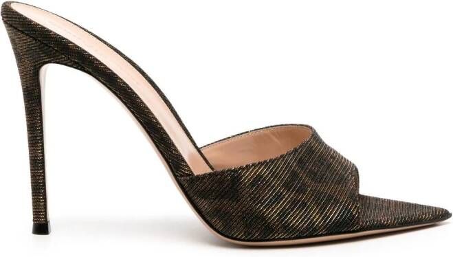 Gianvito Rossi Rania 105mm muiltjes met mesh Bruin